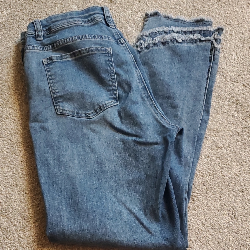 CHARLIE B Blue Ankle Cropped Jeans